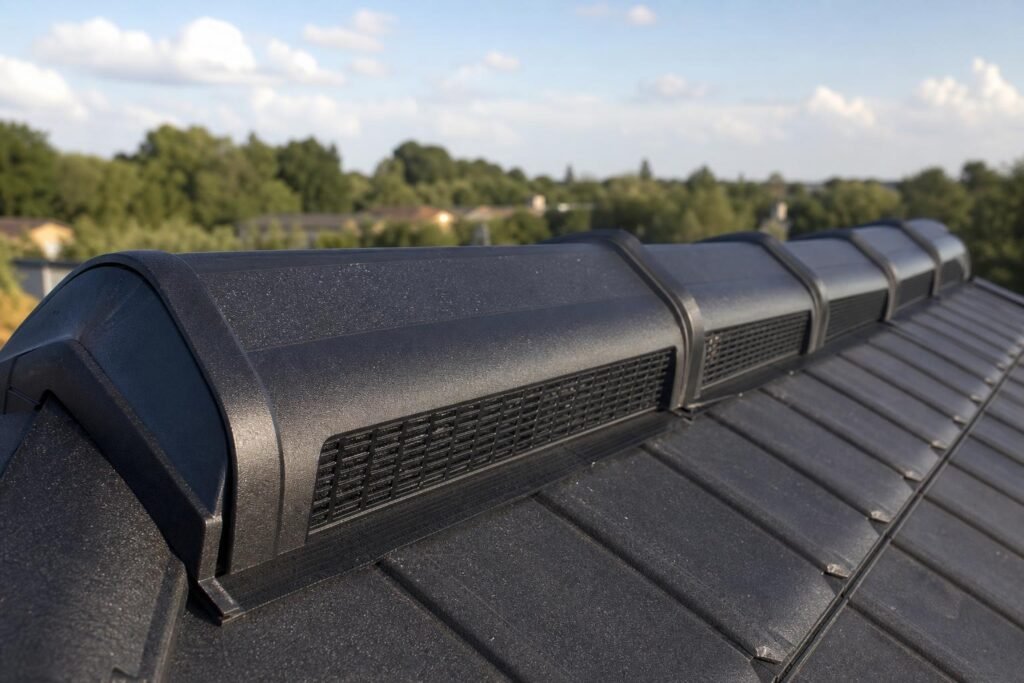 Faîtage d'une toiture avec dispositif de ventilation